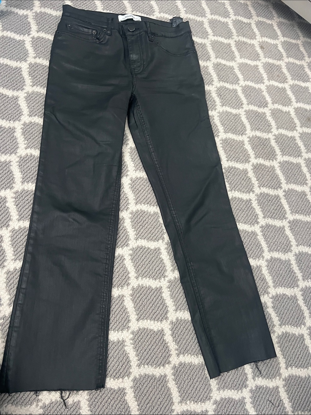 Black Coated Straight-Leg Jeans Zara